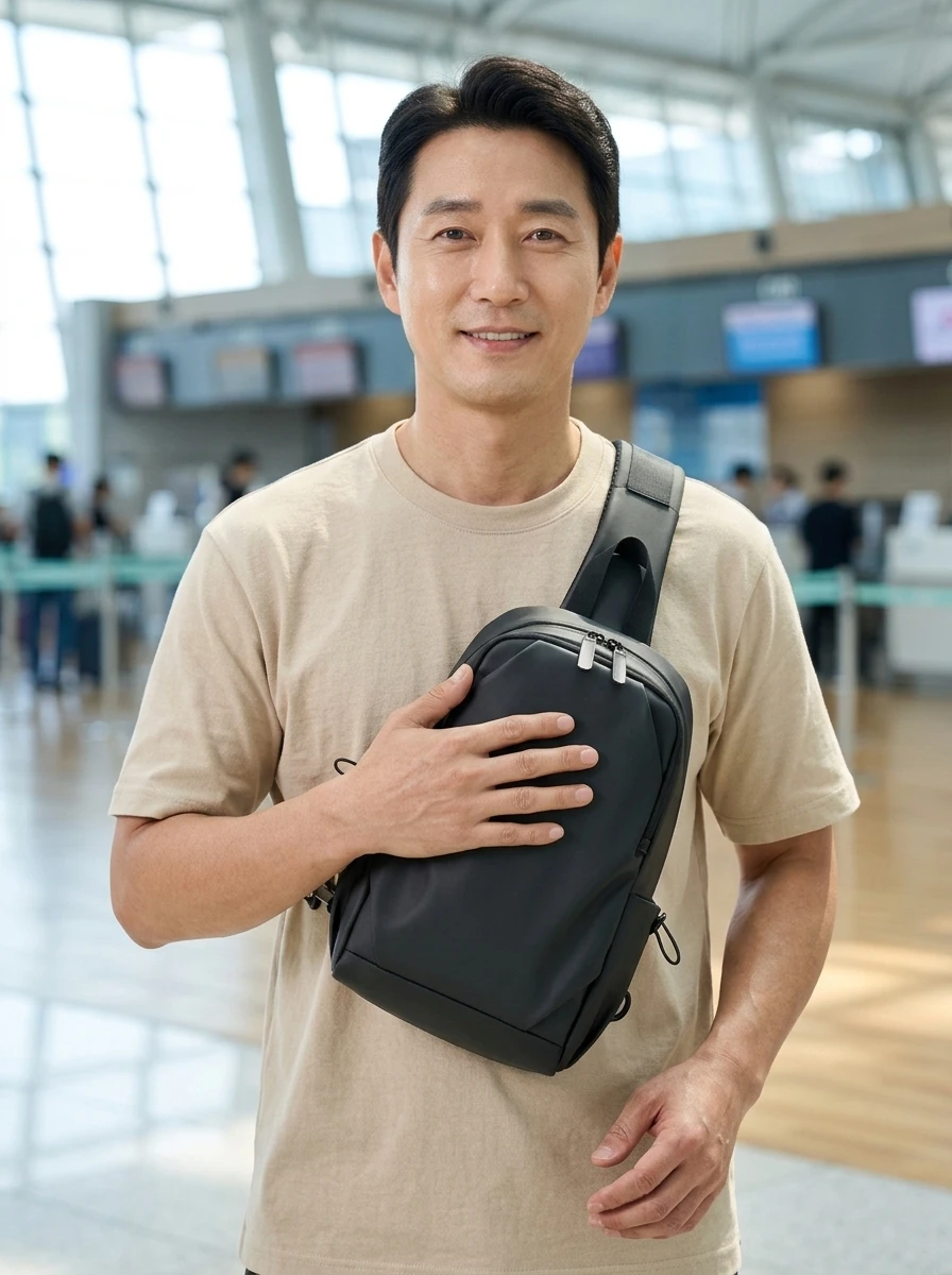 앞메기 착용 모습